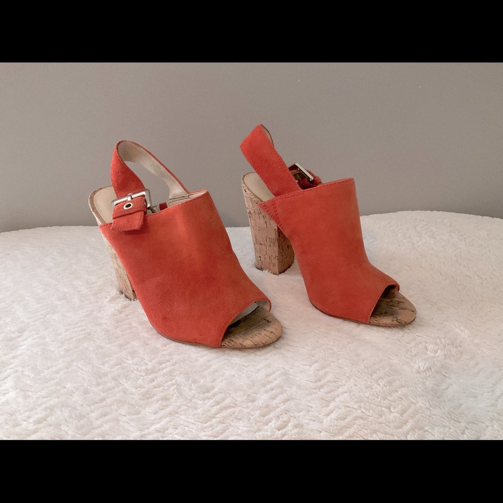 Nine West Suede open toe sling back Sandals/ Women’s/ Color- Orange/ Size- 8.5